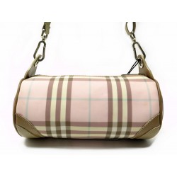 NEUF SAC A MAIN BURBERRY CANDY NOVA TARTAN ROSE NEW PINK CANVAS HAND BAG 785€