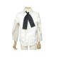 CHEMISIER CHANEL P37181 CHEMISIER COTON CREME & LAVALIERE SOIE BLOUSE TOP 4800€