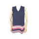 NEUF HAUT CHANEL P53641 DEBARDEUR TRICOTE M 40 BLEU ROSE TOP KNITTED TUNIC 2200€