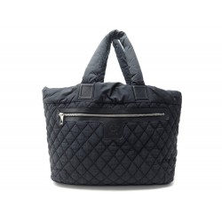 SAC DE VOYAGE A MAIN CHANEL COCOON XXL TOILE NYLON MATELASSE NOIR HAND BAG 6500€