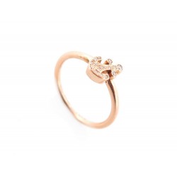 BAGUE KATE MOSS POUR FRED ANCRE TAILLE 51 OR ROSE 18K ET DIAMANTS 0.095CT RING