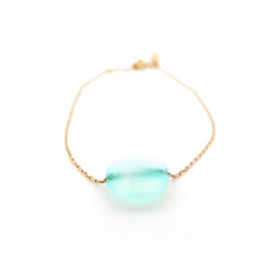 NEUF BRACELET MORGANNE BELLO FRIANDISE COUSSIN EN OR JAUNE ET AMAZONITE NEW 400€