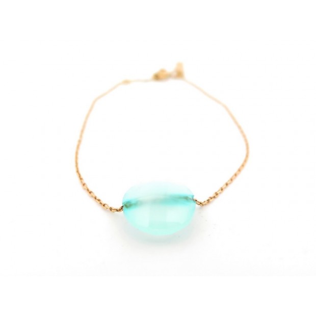 NEUF BRACELET MORGANNE BELLO FRIANDISE COUSSIN EN OR JAUNE ET AMAZONITE NEW 400€