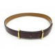 CEINTURE HERMES T75 EN CUIR BOX ROUGE HERMES BORDEAUX BOUCLE DOREE BELT 650€