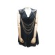 ROBE DU SOIR CHANEL CROISIERE P31019 36 S SOIE NOIR & SEQUINS SILK DRESS 3700€