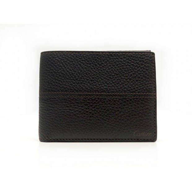 NEUF PORTEFEUILLE CARTIER L3001263 SELLIER CUIR GRAINE MARRON BOITE WALLET 480€