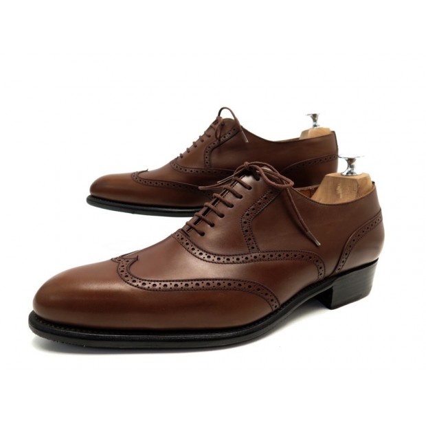 NEUF CHAUSSURES JM WESTON 528 8E 42 RICHELIEU BOUT FLEURI CUIR MARRON SHOES 670€