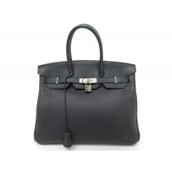 SAC A MAIN HERMES BIRKIN 35 EN CUIR TOGO NOIR ATTRIBUTS PALLADIES BLACK HAND BAG