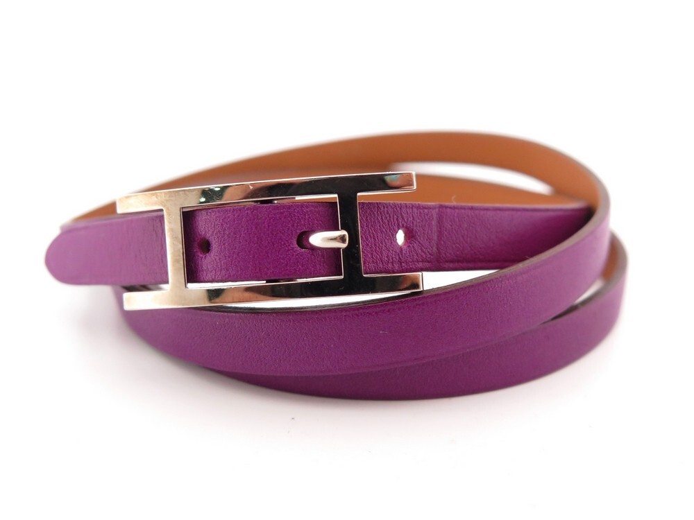 Hermès Bracelet triple tour en cuir Hapi Buy Hermès Black Leather Triple Tour Be Hapi Bracelet - S