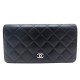 PORTEFEUILLE CHANEL CLASSIQUE EN CUIR MATELASSE BLEU MARINE LEATHER WALLET 810€