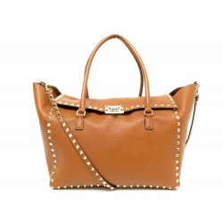 NEUF SAC A MAIN VALENTINO ROCKSTUD MM CABAS CAMEL BANDOULIERE TOTE BAG 2200€