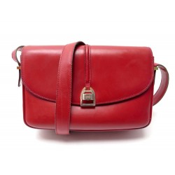 VINTAGE SAC A MAIN CELINE CLASSIC BANDOULIERE EN CUIR BOX ROUGE HANDBAG 2750€