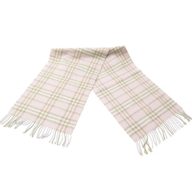 ECHARPE BURBERRY CHECK CLASSIQUE MOTIF TARTAN EN CACHEMIRE ROSE PINK SCARF 420€