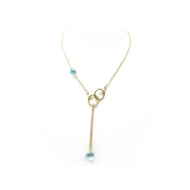 NEUF COLLIER POMELLATO NUDO 53 CM TOPAZE OR JAUNE ET DIAMANTS NEW NECKLACE 8900€