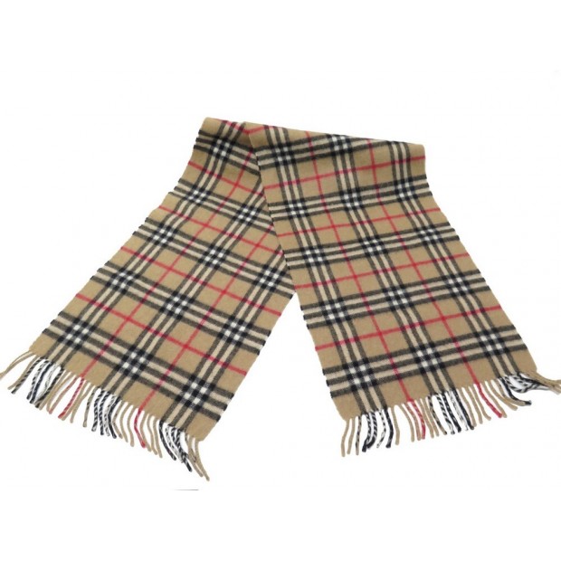 VINTAGE ECHARPE BURBERRYS A MOTIF TARTAN CHECK CLASSIQUE EN CACHEMIRE SCARF 520€