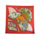 FOULARD HERMES BRISE DE CHARME JULIA ABADIE CARRE 90 SOIE ROUGE SILK SCARF 460€