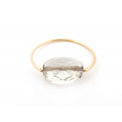 NEUF BAGUE MORGANNE BELLO FRIANDISE T 55 COUSSIN OR JAUNE 18K & QUARTZ RING 320€