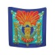 NEUF FOULARD HERMES MEXIQUE PAR CATY LATHAM EN SOIE BLEUE NEW SILK SCARF 410€