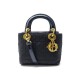 SAC A MAIN CHRISTIAN DIOR LADY MINI BANDOULIERE TOILE ET CUIR VERNIS BLEU 4300€