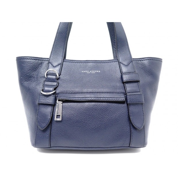 NEUF SAC A MAIN MARC JACOBS ANCHOR M0013552 CABAS CUIR GRAINE BLEU TOTE BAG 425€