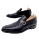 CHAUSSURES GUCCI 114416 MOCASSINS 8IT 43 FR CUIR NOIR LOGO GG LOAFERS SHOES 600€