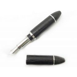 STYLO PLUME LOUIS VUITTON CARGO N77262 CUIR ALLIGATOR NOIR LEATHER FOUNTAIN PEN