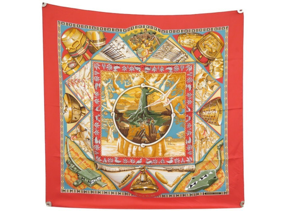 foulard hermes au son du tam tam carre 90 en soie