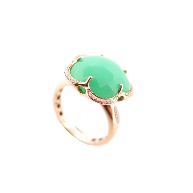 NEUF BAGUE PASQUALE BRUNI BON TON OR ROSE CHRYSOPRASE VERT ET DIAMANTS NEW 3200€