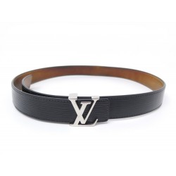 CEINTURE LOUIS VUITTON M9553 LOGO LV EN CUIR EPI NOIR 85 CM LEATHER BELT 530€