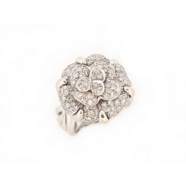 BAGUE CHANEL CAMELIA T51 EN OR BLANC 18K ET DIAMANTS 3.45CT GOLD DIAMONDS RING