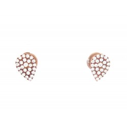 BOUCLES D'OREILLES DJULA GRANDES POIRES OR ROSE 18K ET DIAMANTS 0.34CTS EARRINGS