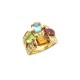 NEUF BAGUE BULGARI ALLEGRA 3 RANGS T 50 51 EN OR DIAMANTS TOURMALINE RING 10280€