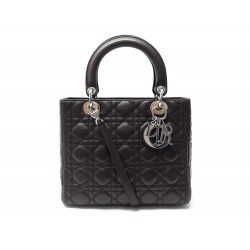 SAC A MAIN CHRISTIAN DIOR LADY MEDIUM BANDOULIERE EN CUIR MARRON HANDBAG 5000€