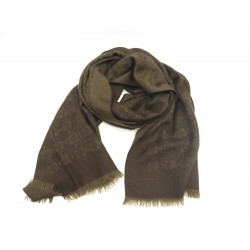 FOULARD CARTIER ETOLE ECHARPE MARRON EN CACHEMIRE CASHMERE SCARF SHAWL 1280€