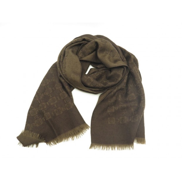 foulard cartier etole echarpe marron en cachemire