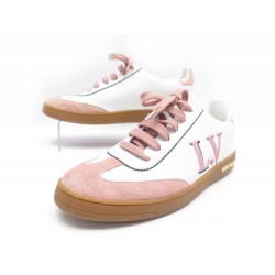 CHAUSSURES LOUIS VUITTON BASKETS 40 40.5 1A5798 FRONTROW BLANC ROSE SNEAKER 750€