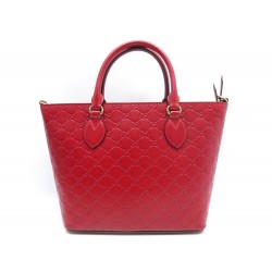 SAC A MAIN GUCCI 432124 CABAS CUIR GUCCISSIMA ROUGE LEATHER TOTE HAND BAG 1890€