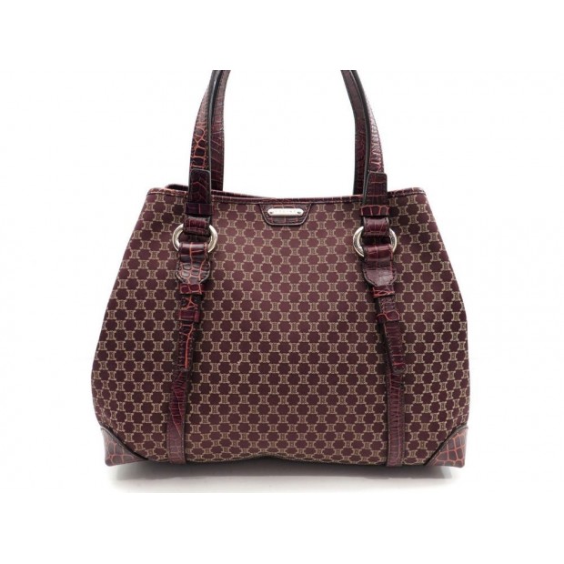 SAC A MAIN CELINE CABAS SHOPPING 33 CM TOILE MONOGRAMMEE MARRON HAND BAG PURSE