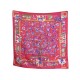 FOULARD HERMES FANTAISIES INDIENNES LOIC DUBIGEON CARRE 90 SOIE ROSE SCARF 410€