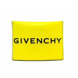 NEUF PORTE CARTES GIVENCHY EN CUIR JAUNE NEW YELLOW LEATHER CARD HOLDER 320€