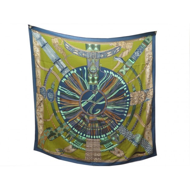 CHALE HERMES CEINTURES ET LIENS EN CACHEMIRE ET SOIE VERT GREEN SILK SHAWL 1110€