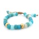 BRACELET CAROLINE CROW EN OR JAUNE 14K ET TURQUOISE PERLES 20 CM JEWEL 445€