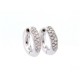 BOUCLES D OREILLES MINI CREOLES 44 DIAMANTS BRILLANTS 0.92CT OR BLANC EARRINGS