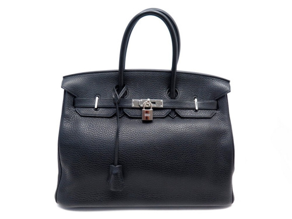 sac a main hermes birkin 35 cuir togo noir palladie