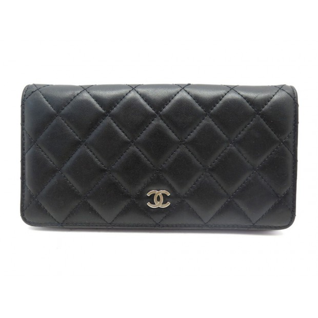 PORTEFEUILLE CHANEL CLASSIQUE TIMELESS EN CUIR MATELASSE NOIR BLACK WALLET 810€