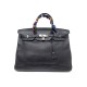 SAC A MAIN HERMES BIRKIN 40 DE 2011 EN CUIR TAURILLON CLEMENCE NOIR PALLADIE BAG