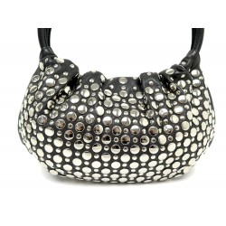 SAC A MAIN SONIA RYKIEL DOMINO EN CUIR CLOUTE NOIR LEATHER STUDDED HAND BAG 850€