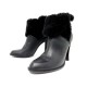 CHAUSSURES DIOR 40.5 BOTTINES A TALONS CUIR NOIR + FOURRURE 1000€