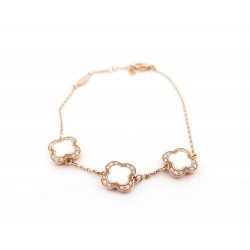 NEUF BRACELET MAUBOUSSIN TREFLE DE TOI 3 MOTIFS OR ROSE NACRE ET DIAMANTS 2495€