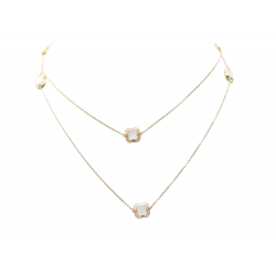 NEUF COLLIER MAUBOUSSIN TREFLE DE TOI 90 CM OR ROSE NACRE ET DIAMANTS NEW 5995€